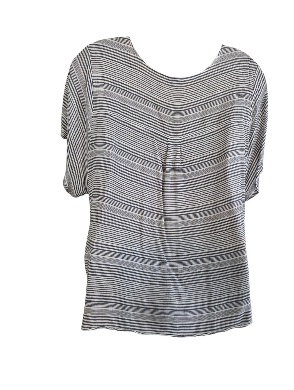 Torrid Grey White Striped Button Down Shot Sleeve Blouse Size 6x Pre-Owned - Picture 7 of 11